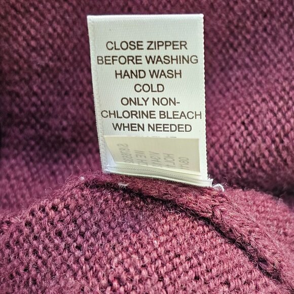 Banana Republic 1/4 Zip Sweater Mock Neck Purple Wool Blend Mens M - Picture 11 of 12